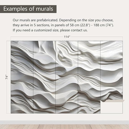 AFZEVEB-3D Stereo Relief Lines Living Room Background Wallpaper Mural 114"x74" - Image 3