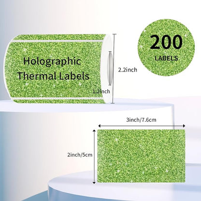 3x2 Inch Holographic Thermal Labels Stickers, Glitter Waterproof Direct Thermal - Image 4