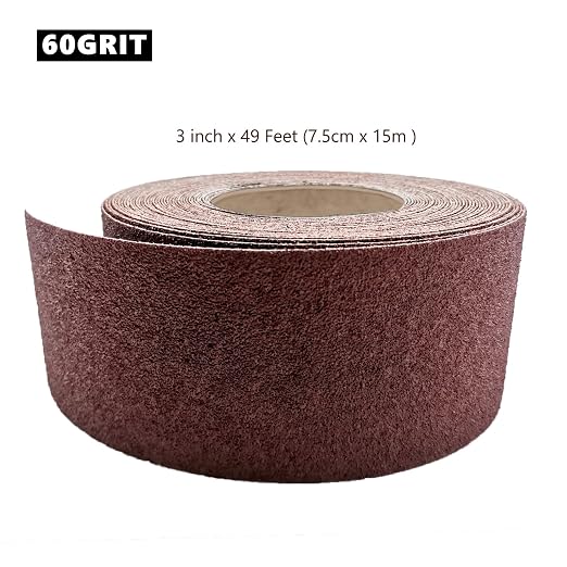 60 Grit Sandpaper Roll, 3 Inch x 49 Feet Emery Cloth Roll Aluminum Oxide - Image 3