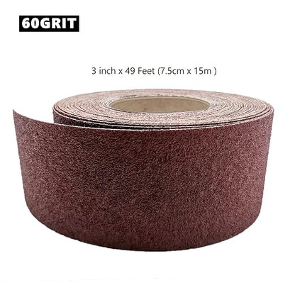 60 Grit Sandpaper Roll, 3 Inch x 49 Feet Emery Cloth Roll Aluminum Oxide - Image 3
