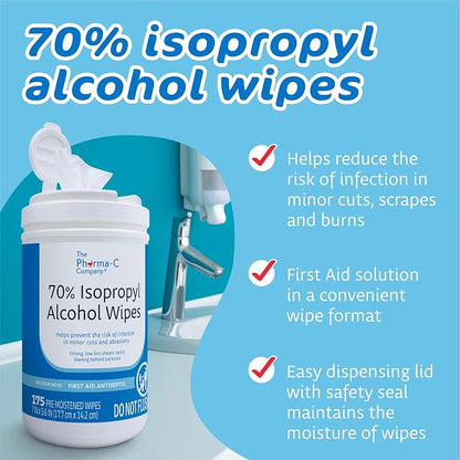 The Pharma-C Company 70% Isopropyl Alcohol Wipes - Image 3