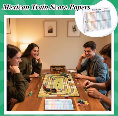 2 Pack 120 Sheets Mexican Train Score Pads Colorful Chicken Foot Dominoes Game - Image 6