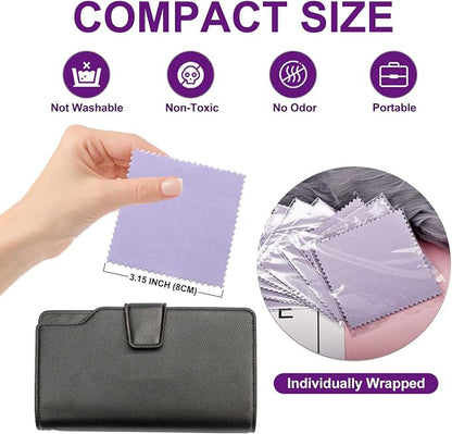 SEVENWELL 50pcs Jewelry Cleaning Cloth Purple Polishing Cloth - Image 2