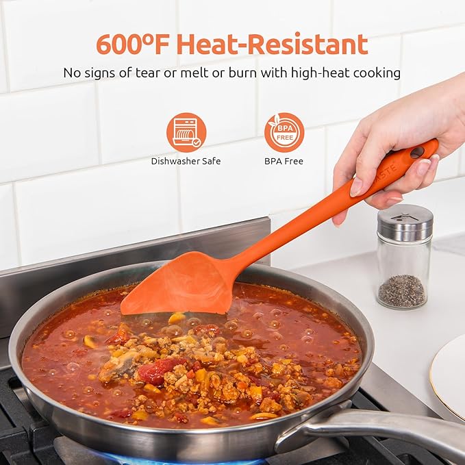 U-Taste Silicone Spatula Set: 600ºF High Heat Resistant, Seamless Food Grade - Image 3