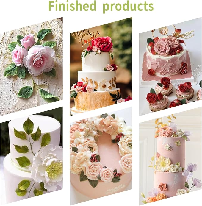 KALAIEN Leaf Petal Veiner Gum Paste Mold Sugar Craft Tools Rose Flower Leaf - Image 7