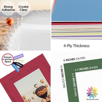 Mat Board Center, 8x10 for 5x7 Mix Color Picture Mat Sets - Image 4