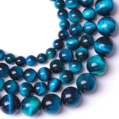 4MM 180pcs Natural Royal Blue Tiger Eye Stone Energy Healing Beads Round Loose - Image 2