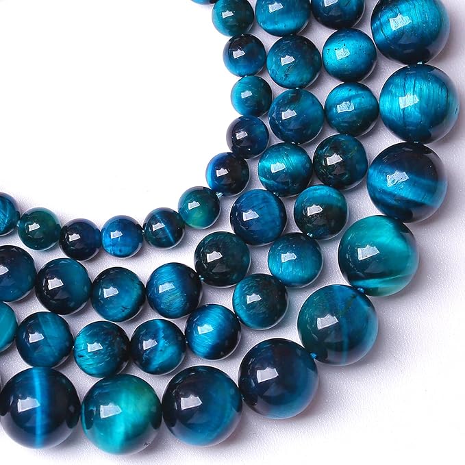 6MM 120pcs Natural Royal Blue Tiger Eye Stone Energy Healing Beads Round Loose - Image 2