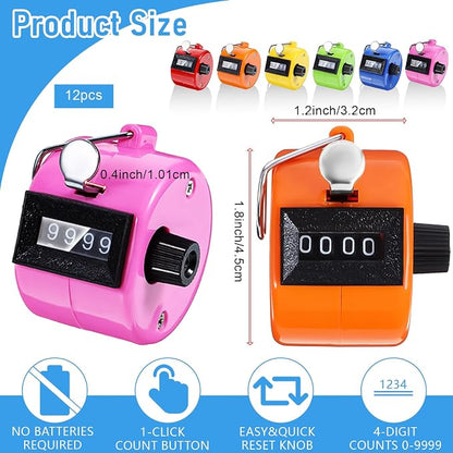 12 Pcs Handheld Tally Counter Digital, 4 Digit Number Hand Clicker Counter - Image 2