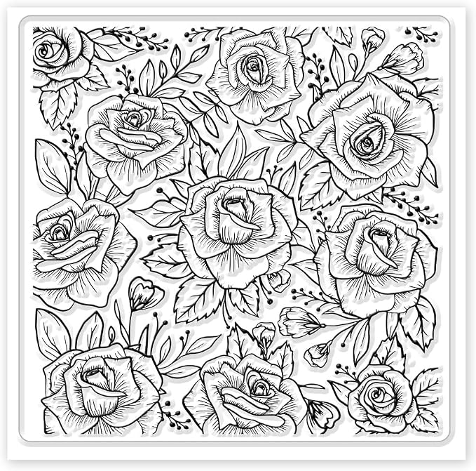 CHGCRAFT Polymer Clay Texture Sheets Rose Background Silicone Texture Stamp - Image 8