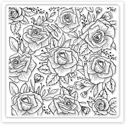 CHGCRAFT Polymer Clay Texture Sheets Rose Background Silicone Texture Stamp - Image 8
