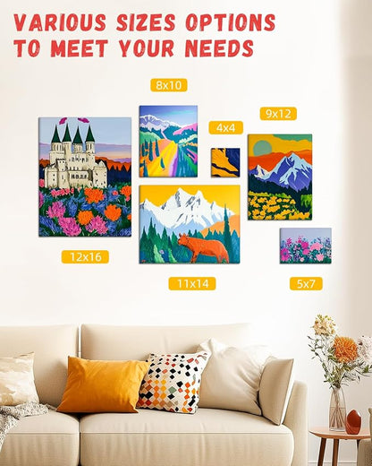 Simetufy 12 Pack 8x8 Inch Painting Canvas Panels Blank Square Canvas Boards - Image 7