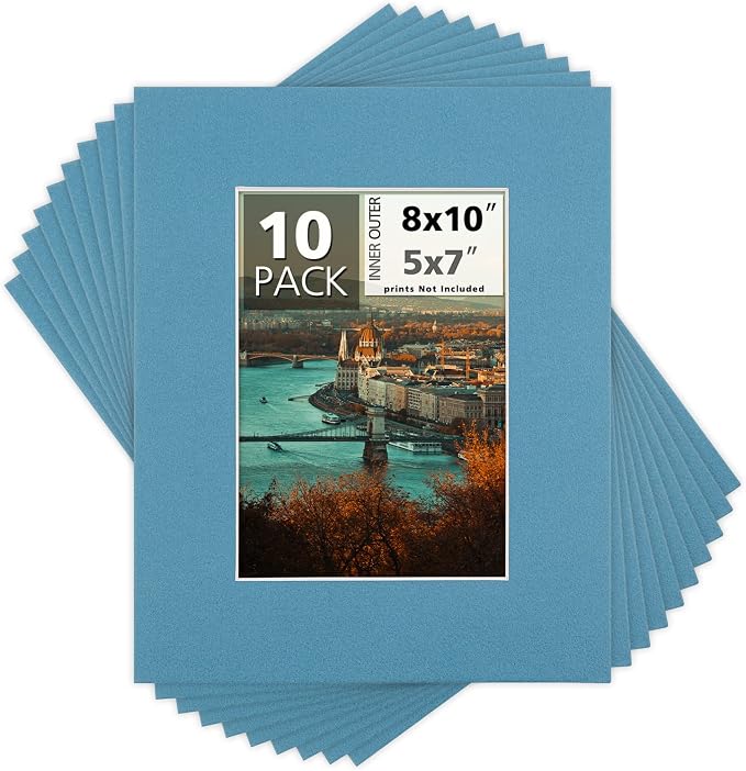 Mat Board Center, 8x10 for 5x7 Dynamic Blue Color Mats by MatBoardCenter