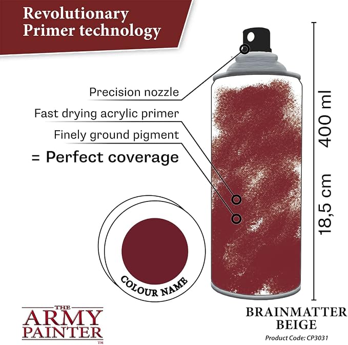 The Army Painter Colour Primer Brainmatter Beige, 400 mL Acrylic Spray Primer - Image 3