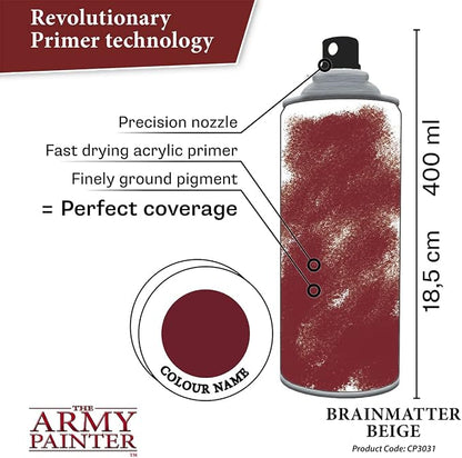 The Army Painter Colour Primer Brainmatter Beige, 400 mL Acrylic Spray Primer - Image 3