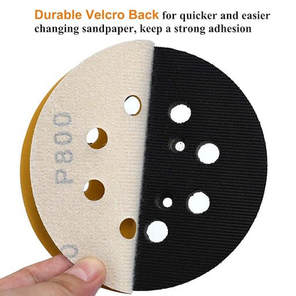 5-Inch 8-Hole Hook and Loop Sanding Discs 800-Grit Random Orbit Sandpaper - Image 4