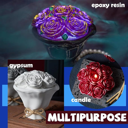 Epoxy Resin Storage Box Silicone Molds A Bouquet of Roses Jar - Image 3