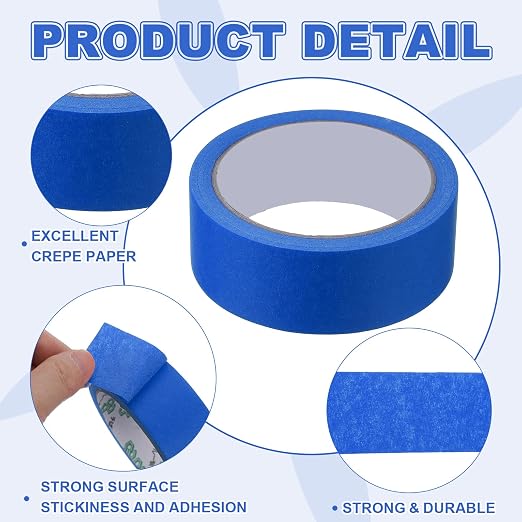 MECCANIXITY Masking Tape 1.4 Inch x 21 Yard Painter's Tape Blue Paint Tapes - Image 3