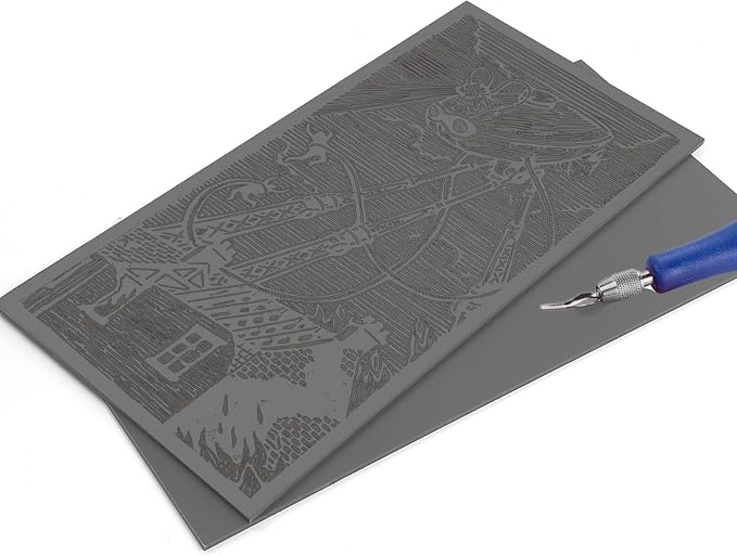 Falling in Art 6 * 12 Linoleum Carving Blocks, 2 Pack Soft Stamp Rubber Blocks - Image 3