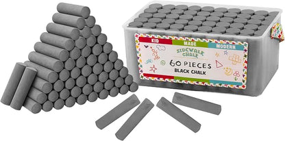 Kid Made Modern 60 Count Pack of Sidewalk Chalk – Black by KidMadeModern