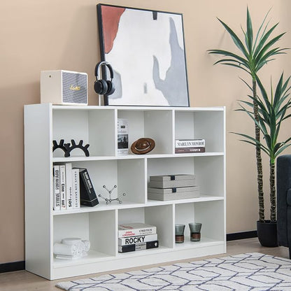 Giantex 8 Cube Bookcase, Freestanding 3-Tier Open Bookshelf, Modern Storage - Image 2