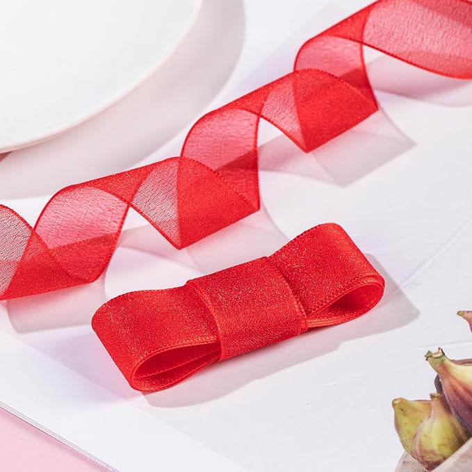 1 Inch Wide Sheer Chiffon Ribbon - Image 3