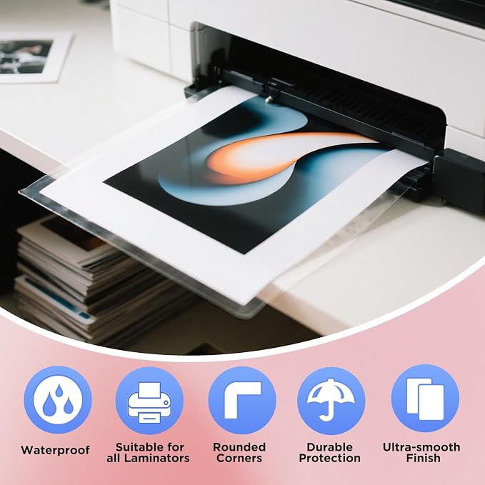 Matte Laminating Sheets 9 x 11.5 Inches, 3 Mil Thick, 30 Pack - Image 3