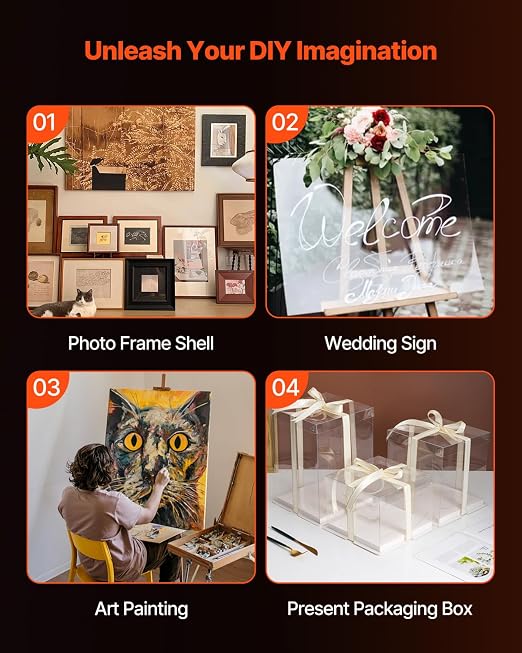 VEVOR PET/Plexiglass Sheets, 24 x 36 Inch 0.04 Inch Thick Transparent Clear - Image 7