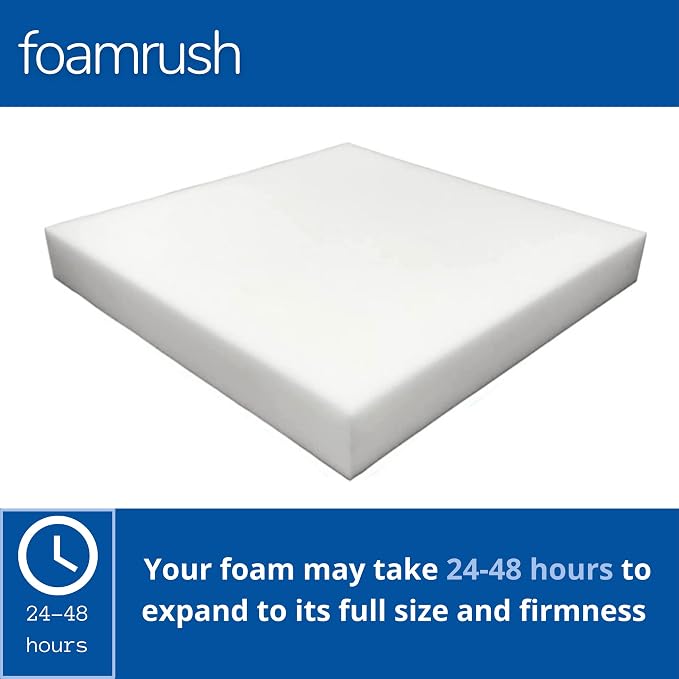 FoamRush 4" H x 24" W x 24" L Upholstery Foam Cushion High Density - Image 2