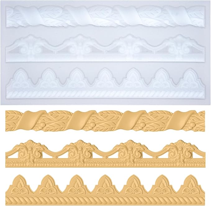 Art Molds for Polyclay Air Dry Clay Plaster Epoxy Resin Fondant Cake Decor 3 by FUNSHOWCASE