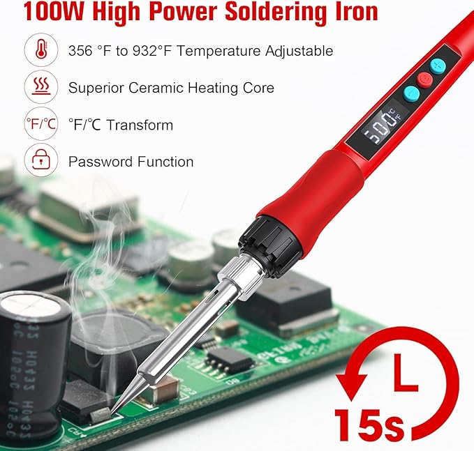 Soldering Iron Kit, 100W LED Digital Solder Gun kits - Image 5
