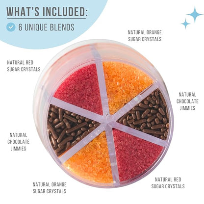 Sweets Indeed Natural Fall Sprinkles 6-Cell Jar – 2.75 oz | Dye-Free Chocolate - Image 2