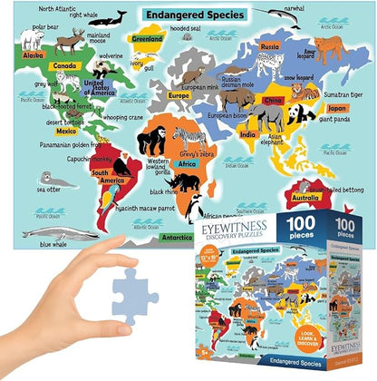 Eyewitness Discovery Puzzle Endangered Species, 100 Piece Jigsaw by EyewitnessDiscoveryPuzzles