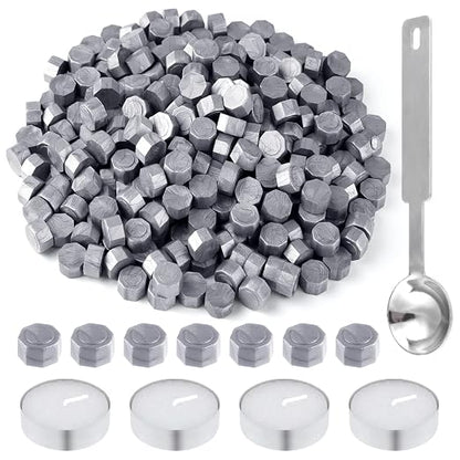 500 Pcs Silver Wax Seal Beads Octagon Sealing Wax Beads by LooksForwardtoSeeingYou