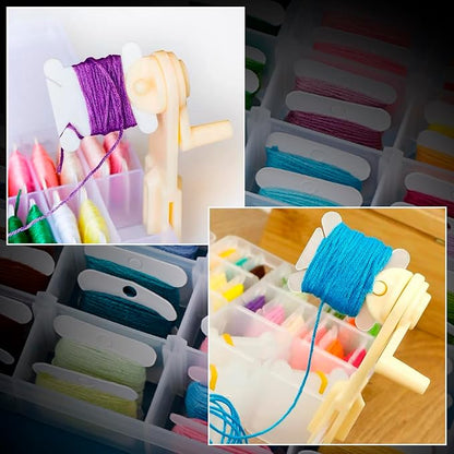 BLUE HANDCART Embroidery Floss Organizer, 1 Removable 18 Compartments Cross - Image 6