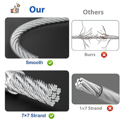 3/16" Wire Rope, 200Ft PVC Coated Steel Cable 7×7 Strand Core, Ideal Cable - Image 3