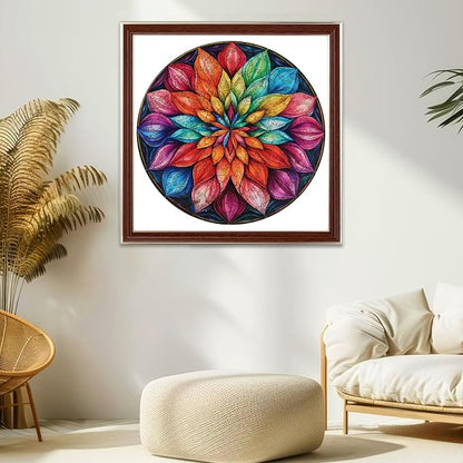 Wooden Puzzles for Adults, Mandala Wooden Jigsaw Puzzles 200 Pieces, Unique - Image 5