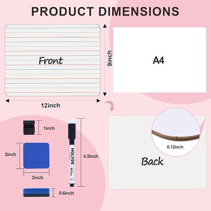 Set of 24 Dry Erase Boards, Double Sided Small Whiteboards - Image 2