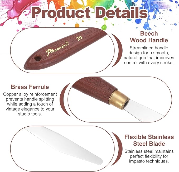 MECCANIXITY Pack of 1 Palette Knife No.29, 8.5" Long Palette Knives - Image 3