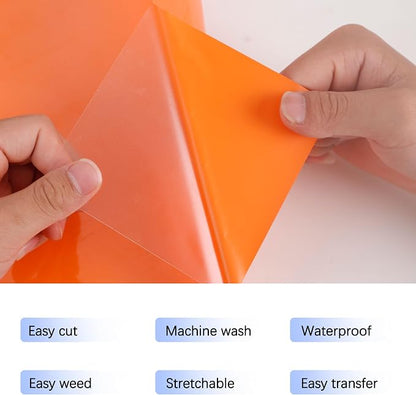 RENLITONG Matte Orange Iron on Vinyl Roll - Image 2