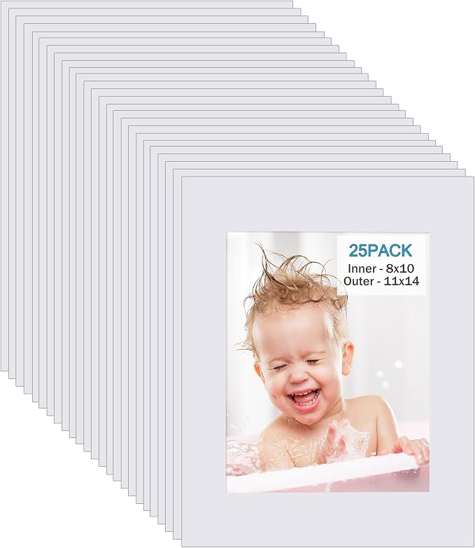 Egofine 11x14 White Picture Mats Pack of 25, Frame Mattes - Image 5