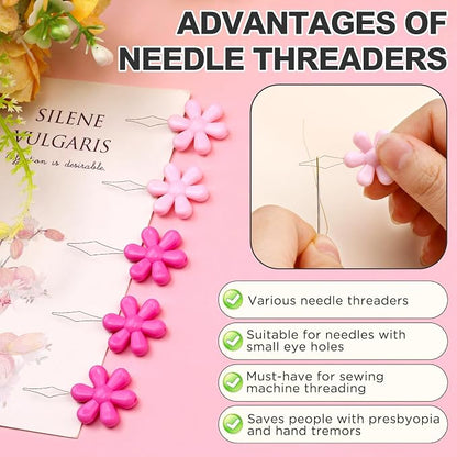 KAQRHFT 24 PCS Needle Threaders Kit, 4 Types Needle Threader - Image 5