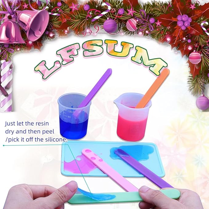 4 PCS Silicone Stir Sticks, Reusable Silicone Popsicle Sticks - Image 4