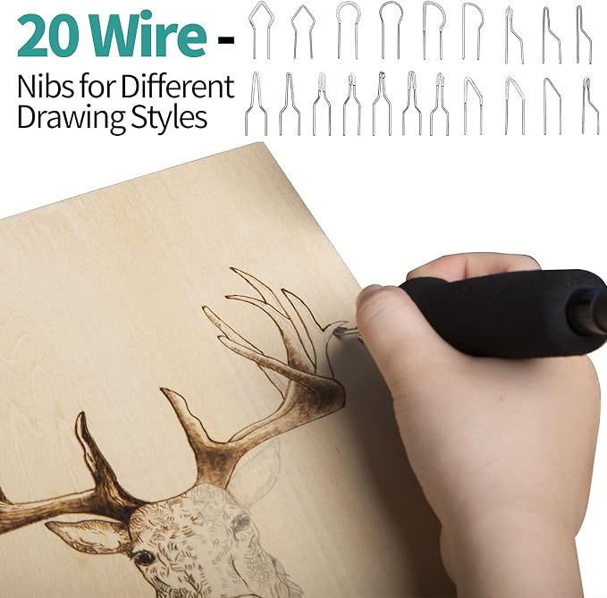 YIHUA 939-II Wood Burning Kit Station Pyrography pen 250~750℃/482~1382℉ - Image 5