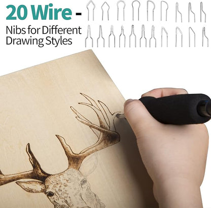YIHUA 939-II Wood Burning Kit Station Pyrography pen 250~750℃/482~1382℉ - Image 5