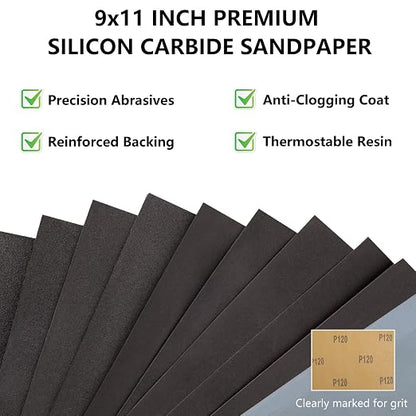 7000 Grit Sandpaper, 9 x 11 Inch Wet Dry Sand Paper Hand Abrasive Sanding Sheets - Image 3