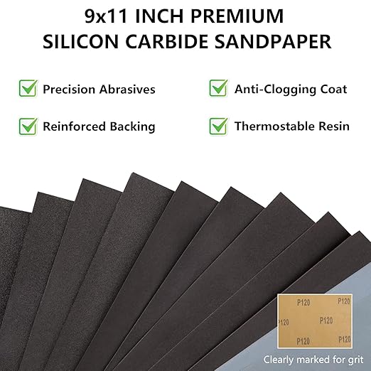 10000 Grit Sandpaper, 9 x 11 Inch Wet Dry Sand Paper Hand Abrasive Sanding - Image 3