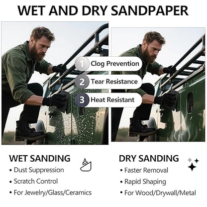 Sandpaper 4000 Grit, Wet Dry Sanding Sheets 9 x 3.6 Inch - Image 3