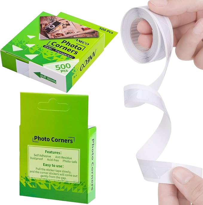 Aneco 3 Pack Transparent Photo Corners Clear Picture Mounting Corner Stickers - Image 3