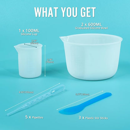 Silicone Resin Mixing Measuring Bowls 2Pcs 600ml/20oz - Image 2
